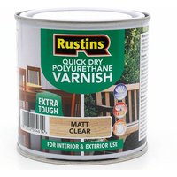 Rustins POMCW1000 Quick Dry Polyurethane Varnish Matt Clear 1L Pomcw1000
