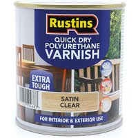 Rustins POSCW1000 Quick Dry Polyurethane Varnish Satin Clear 1L Poscw1000