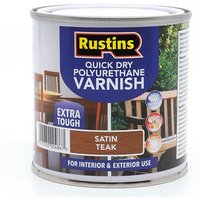 Rustins PSTEW250 Quick Dry Polyurethane Varnish Satin Teak 250Ml Pstew250