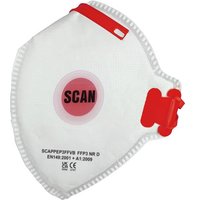 Scan DTC3X-F FFP3 10 Fold Flat Disposable Valved Disposable Mask Ffp3 Protection (Pack 10)
