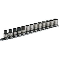 Sealey 13 Piece Black Series 1/2" Drive Lock On Hexagon Socket Set