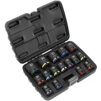 Sealey 16 Piece 1/2" Drive Hexagon Impact Socket Set