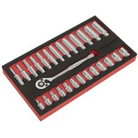 Sealey 27 Piece 1/4" Drive Socket Set in Foam Module
