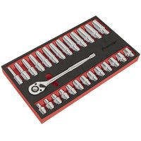 Sealey 27 Piece 1/2" Drive Socket Set in Foam Module