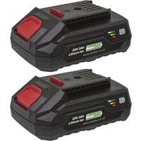 Sealey BK02 20v Cordless SV20V Li-ion Battery 2ah Pack of 2