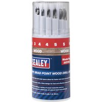 Sealey 11 Piece Brad Point Wood Drill Bit Set