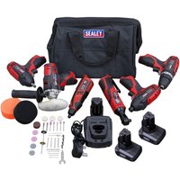 Sealey CP1200COMBO2B Sv12 Series 6 X 12V Cordless Power Tool Kit - 3 Batteries