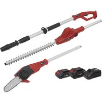 Sealey CP20VTPCOMBO Telescopic Cordless Hedge Trimmer & Chainsaw Kit 20V Sv20 Series - 2 Batteries