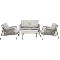 Sealey DG56 Dellonda Fusion Aluminium 4-Piece Outdoor Sofa Arm Chairs & Coffee Table Set