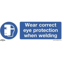 Sealey SS54P10 Mandatory Safety Sign - Wear Eye Protection When Welding - Rigid Plastic - Pack Of 10