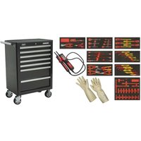 Sealey TBTECOMBO2 63Pc Insulated Tool Kit With 7 Drawer Rollcab