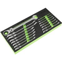 Siegen 15 Piece Flexi Head Ratchet Combination Spanner Set