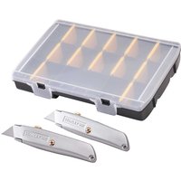 Stanley® STHT10899-9 99E Trimming Knife Twin Pack With 50 Spare Blades In Organiser
