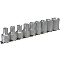 Teng M1210 1/2In Drive M1210 External Torx Socket Clip Rail Set 9 Piece