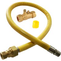 Tesla Hobflex Gas Hob Connector Kit C/W Test Point Ball Valve HFPL