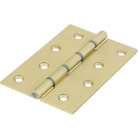Timco 234898 Double Steel Washered Hinges - Solid Brass - Polished Brass 102 X 67