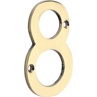 Timco Door Numeral 8 - Polished Brass TIMpac 1 200036P