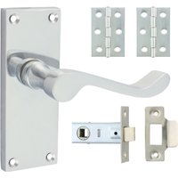 Timco Victorian Scroll Latch Door Pack - Satin Chrome Blister Pack 1 200723