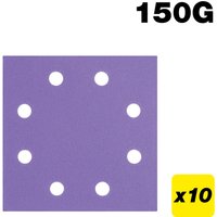 Trend 115 X 115Mm 8-Hole 150G Quarter Sheet Sanding Pad 10 Pack AB/QTR/150A