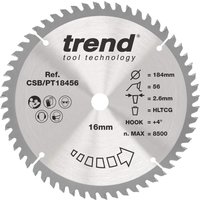 Trend Laminate/Hpl Circular Saw Blade 184Mm X 16Mm X 56T CSB/PT18456
