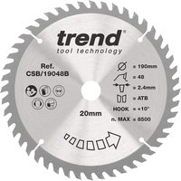 Trend Wood Circular Saw Blade 190Mm X 20Mm X 48T CSB/19048B