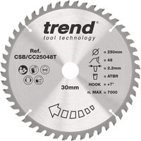 Trend Wood Cordless Atbr Mitre Saw Blade 250Mm X 30Mm X 48T CSB/CC25048T