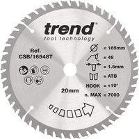Trend Wood Cordless Circular Saw Blade 165Mm X 20Mm X 48T CSB/16548T