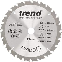 Trend Wood Cordless Circular Saw Blade 185Mm X 20Mm X 24T CSB/18524