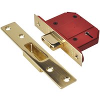 Union J2100S-PL-2.5 Strongbolt 2100S Bs 5 Lever Mortice Deadlock 68Mm 2.5In Satin Brass Box