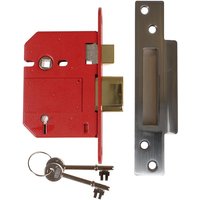 Union J2200S-SC-3.0 Strongbolt 2200S Bs 5 Lever Mortice Sashlock Satin Chrome 81Mm Box
