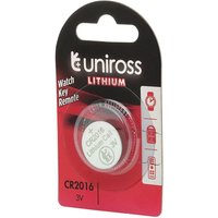 Uniross Lithium Coin Cell Cr2016 Battery Pk 1 21593