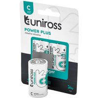 Uniross Lr14 C Power Plus Alkaline Batteries (Pack Of 2) Pk 1 21611