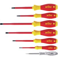 Wiha Softfinish 7 Piece VDE Insulated Slotted / Phillips Screwdriver Set