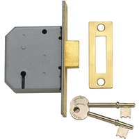 Yale Locks 650322105025 Pm322 3 Lever Mortice Deadlock Polished Brass 65Mm 2.5In