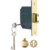 Yale Locks 655620105025 Pm562 Hi-Security Bs 5 Lever Mortice Deadlock 68Mm 2.5In Polished Brass