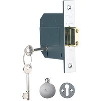 Yale Locks 655620205162 Pm562 Hi-Security Bs 5 Lever Mortice Deadlock 81Mm 3In Polished Chrome