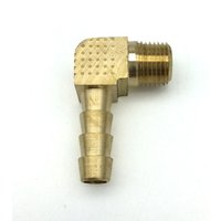 Brass Fitting 90° 1/4" Barb x 1/8" MPT