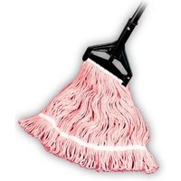 Looped End Wet Mop, Red, 1-1/4" headband, #24 Large