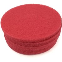 15" Red spray buff pad, 5 per case