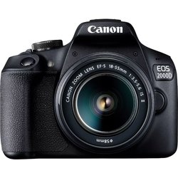 Canon EOS 2000D DSLR Camera and EF-S 18-55 mm f/3.5-5.6 IS II Lens - Black