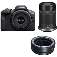 Canon EOS R100 Mirrorless Camera with RF-S 18-45mm and RF-S 55-210mm STM Lenses with EF-EOS R mount adapter
