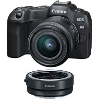 Canon EOS R8 Mirrorless Camera with RF 24-50mm f/4.5-6.3 IS STM Lens with EF-EOS R mount adapter