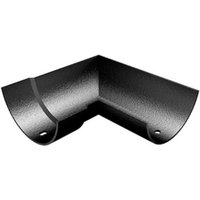 Cast Aluminium Half Round Gutter Internal Angle - 90 Degree x 125mm Black