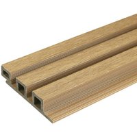 Composite Slatted Cladding - 120mm x 3.6mtr Natural Oak