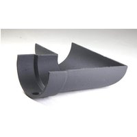 Cast Iron Deep Half Round Gutter Left Hand Angle - 90 Degree x 100mm Primed