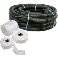Perforated Land Drain and Filter Sleeve Kit - 100mm (O.D.) x 25mtr Coil