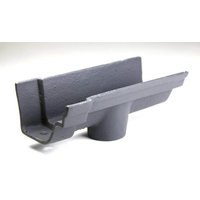 Cast Iron Notts Ogee Gutter Running Outlet - 115mm for 65mm Downpipe Primed