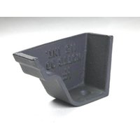 Cast Iron Notts Ogee Gutter Left Hand Internal Stopend - 115mm Primed