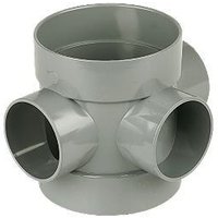 FloPlast Solvent Weld Soil Short Boss Pipe - 110mm Grey