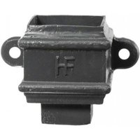 Cast Iron Square Downpipe Eared Loose Socket with Spigot - 100mm Primed